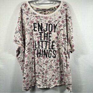 Torrid "Enjoy The Little Things" Floral Blouse with Pink Accents 0672